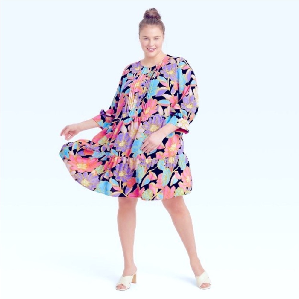 Who What Wear Vibrant Floral Mini Dress